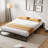 Hayli Low Profile Bed Frame, Heavy Duty Low Bed Frame Metal, Mattress Foundation with Steel Slat Support, No Box Spring Needed, Easy Assembly-1379862398-1379862399-1356960164