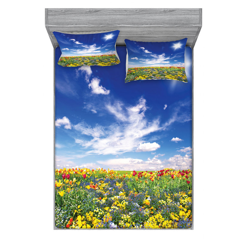 Microfiber Sheet Set, Queen Sheet Set with Fitted Sheet