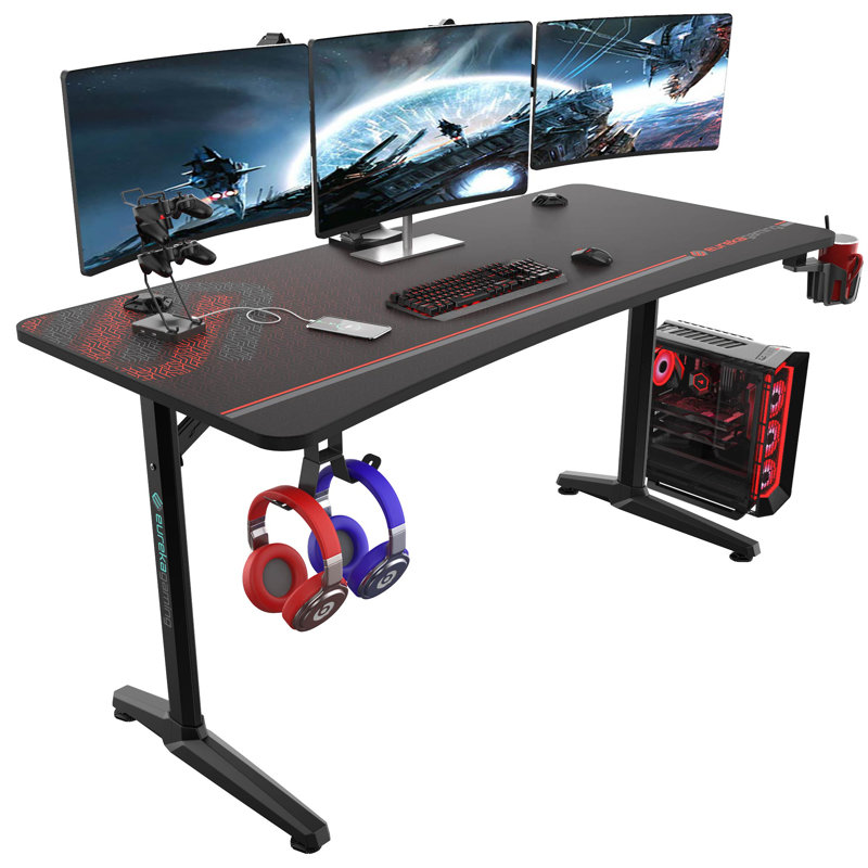 Bureau de jeu ergonomique de 60 po avec tapis de souris sur toute la surface