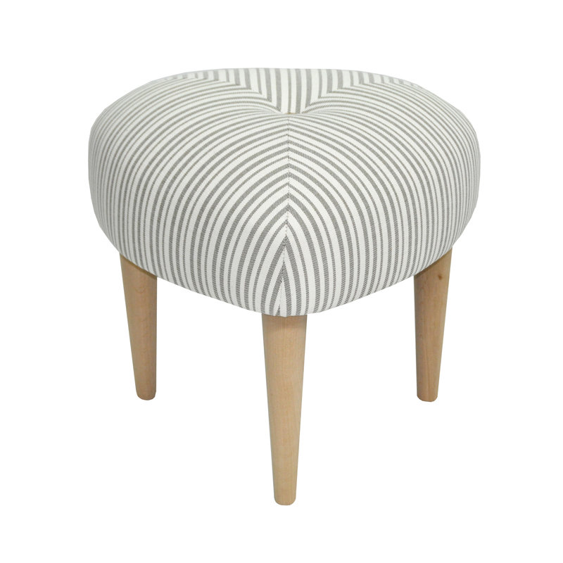 Solid + Manufactured Wood Accent Stool, Cream/Grey