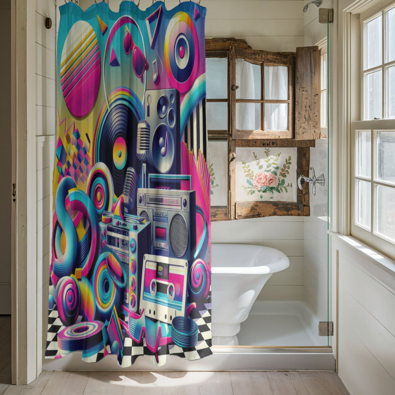 Rideau de douche standard 1 pièce Cortavion Abstract Pulse, H 74 po x l 71 po