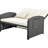 Double Chaise Lounge With Pe And Cushion - Outdoor Seating, White Reclining Daybed - Cover Furniture-449716734