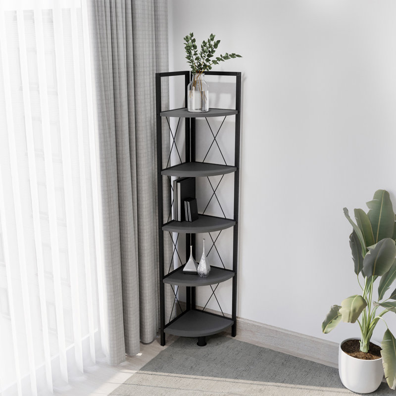 Addley Bookcase, White, (5 Shelves) 160cm H x 34cm W x 34cm D.