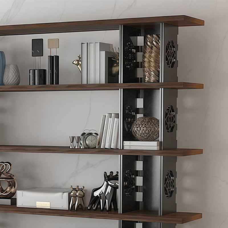 Retro style classic bookcase, (6 Shelves) 78.7"H x 62.9"W x 13.7"D