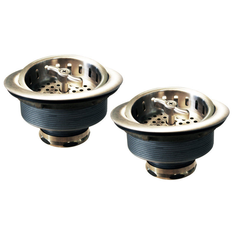 Ensemble de 2 crépines d'évier de cuisine pour drain, Nickel satiné