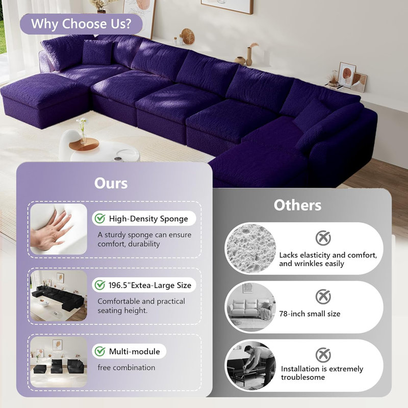 Canapé modulaire Boneless Cloud Couch, Mauve
