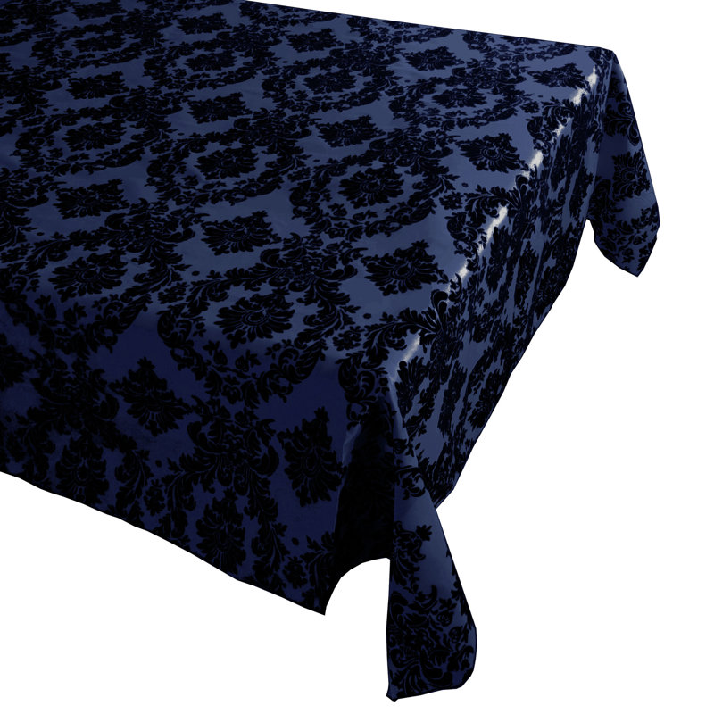 Damask Tablecloth, 144'' x 58'', Navy