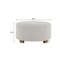 Repose-pieds rond blanc en tissu avec pieds en bois, repose-pieds minimaliste moderne