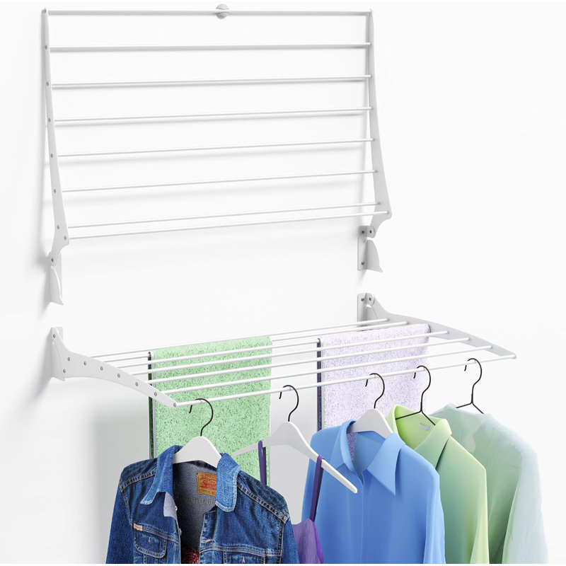 Wall Mounted Clothes Drying Rack, 4" H x 31.50" W x 19.70" D