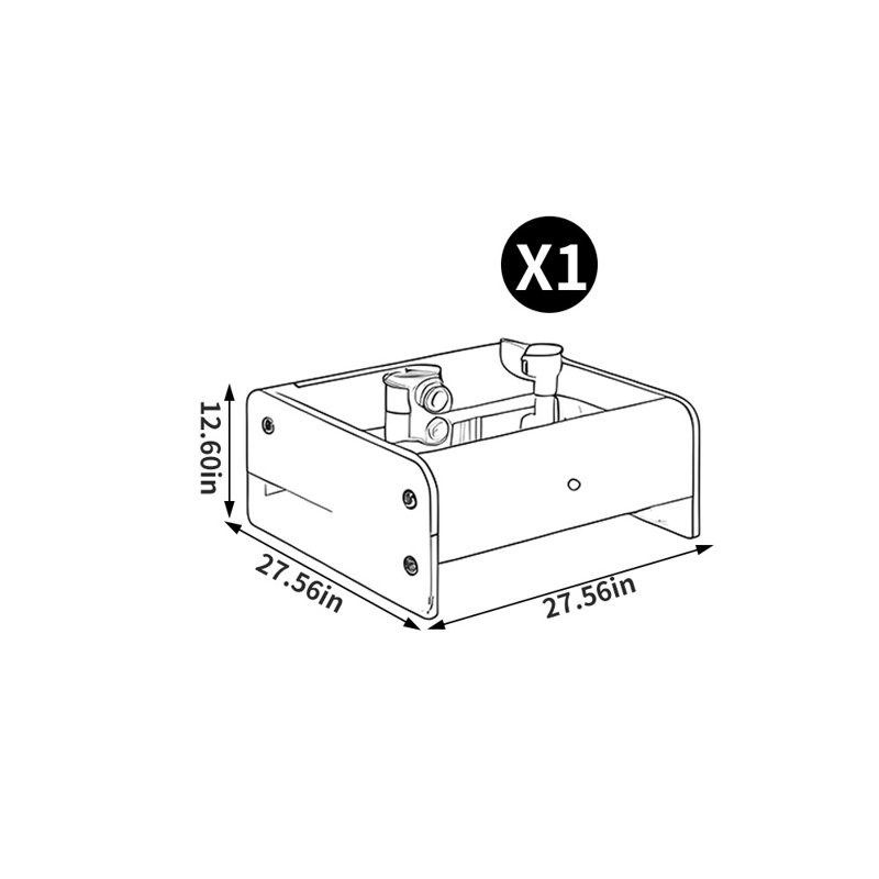 American style minimalist coffee table, 12.6" H x 27.56" L x 27.56" W