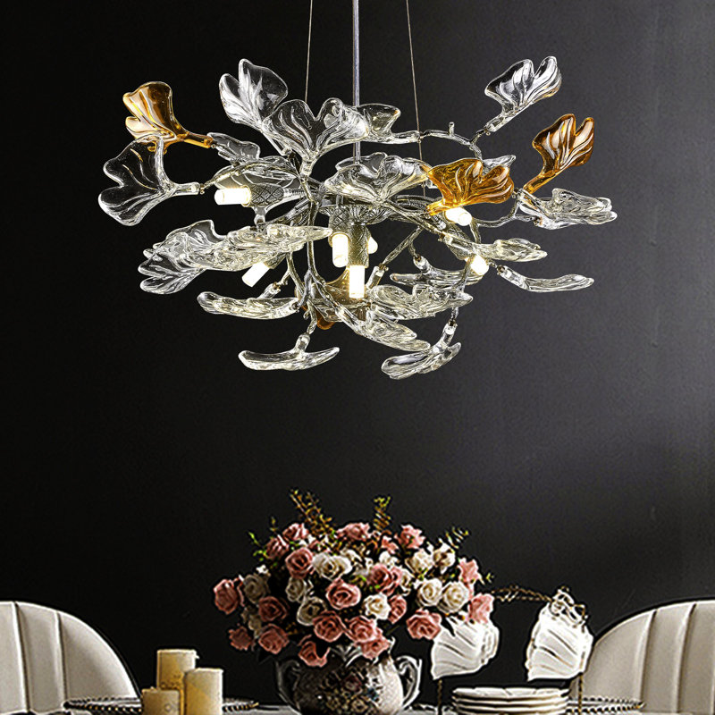 Lustre Ginkgo, H 15,75 po x l 21,65 po x P 21,65 po, 7 lumières