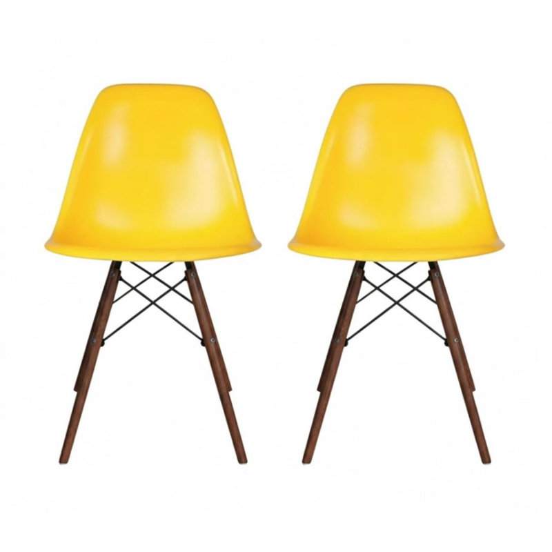 Ensemble de 2 chaises d'appoint Fontana, Jaune