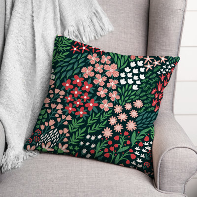 Floral Outdoor Throw Pillow