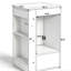 Meuble-lavabo autoportant avec lavabo en céramique, tablettes ouvertes-374772164