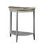 Élégante table demi-lune en chêne naturel et gris - console de rangement pour un usage quotidien