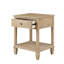 Table de chevet classique avec tiroir et tablette, fini naturel clair rustique Victoria