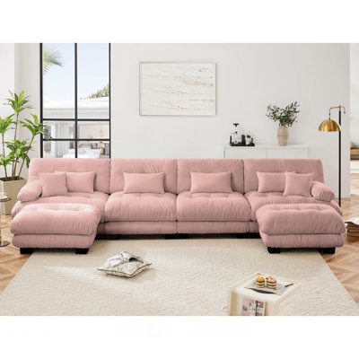 Canapé modulaire Free Combination, canapé en U, canapé 4 places avec 2 repose-pieds