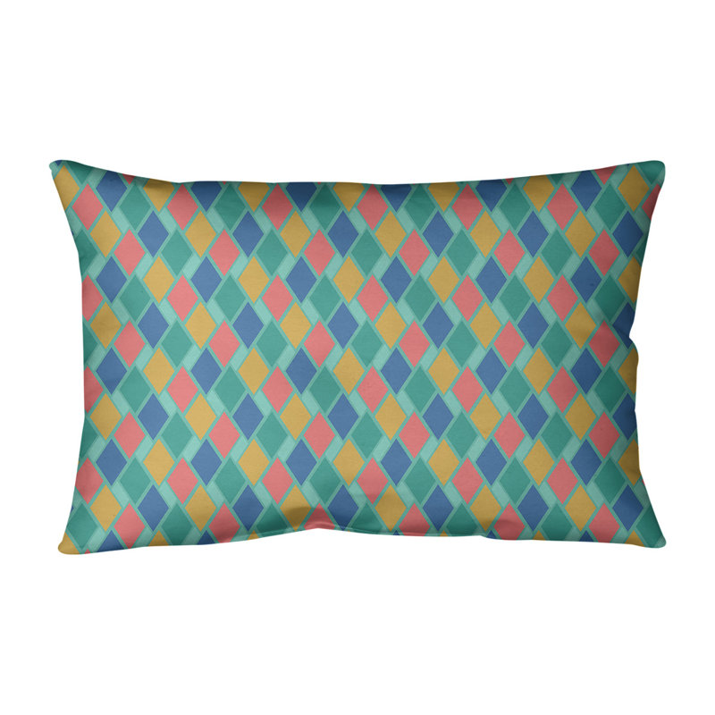 Housse de coussin rectangulaire Katelyn Elizabeth, Polyester / Bourre en polyester, Ocre / vert pâle
