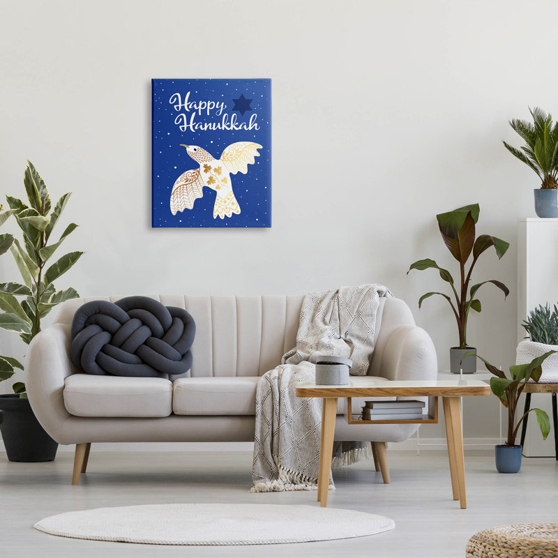 «Happy Hanukkah» par Darlene Seale, H 30 po x l 24 po x P 1,5 po