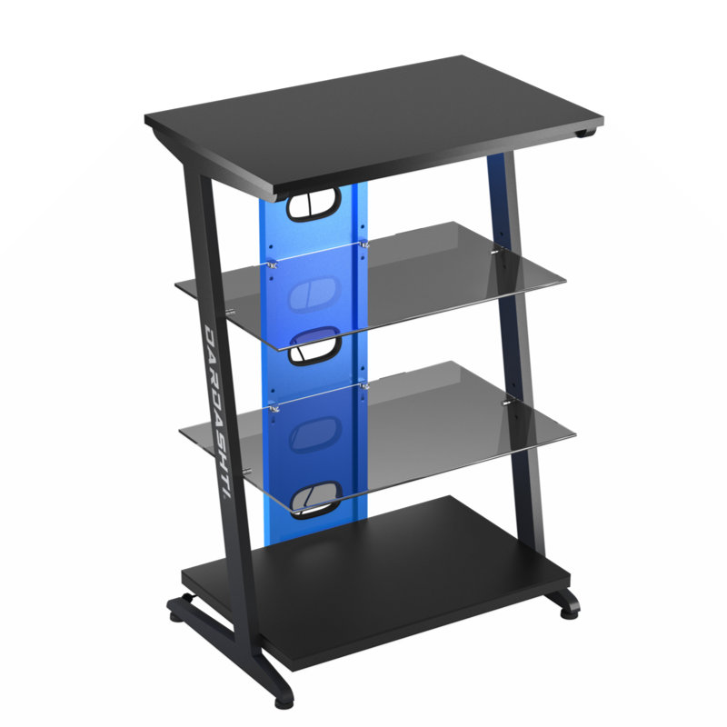 Tiphanee Glass Computer Desk, Blue
