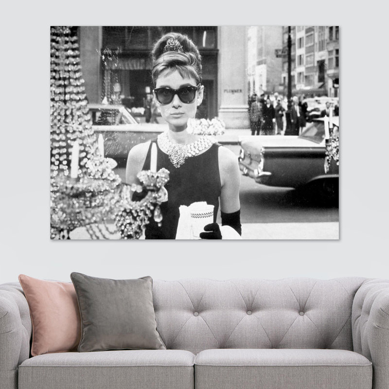 Audrey Hepburn Breakfast At Tiffany's - Wrapped Canvas Print, 30.5cm H x 41cm W x 4cm D