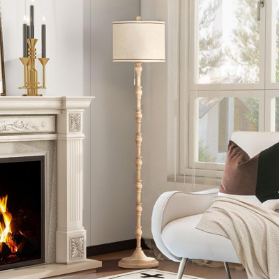 Lampes sur pied de 63,5 po pour le salon, lampe sur pied de ferme pour la chambre à coucher avec 3 températures de couleur, lampes sur pied rétro pour le salon, lumière de salon, interrupteur à chaîne, ampoule incluse, crème