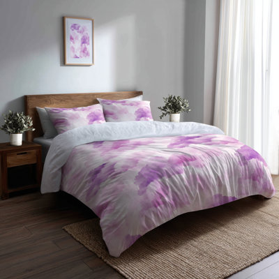 s Ensemble de literie 3 pièces Dreamy - Ensemble de housse de couette et de coussins Sky Rosy Cloud