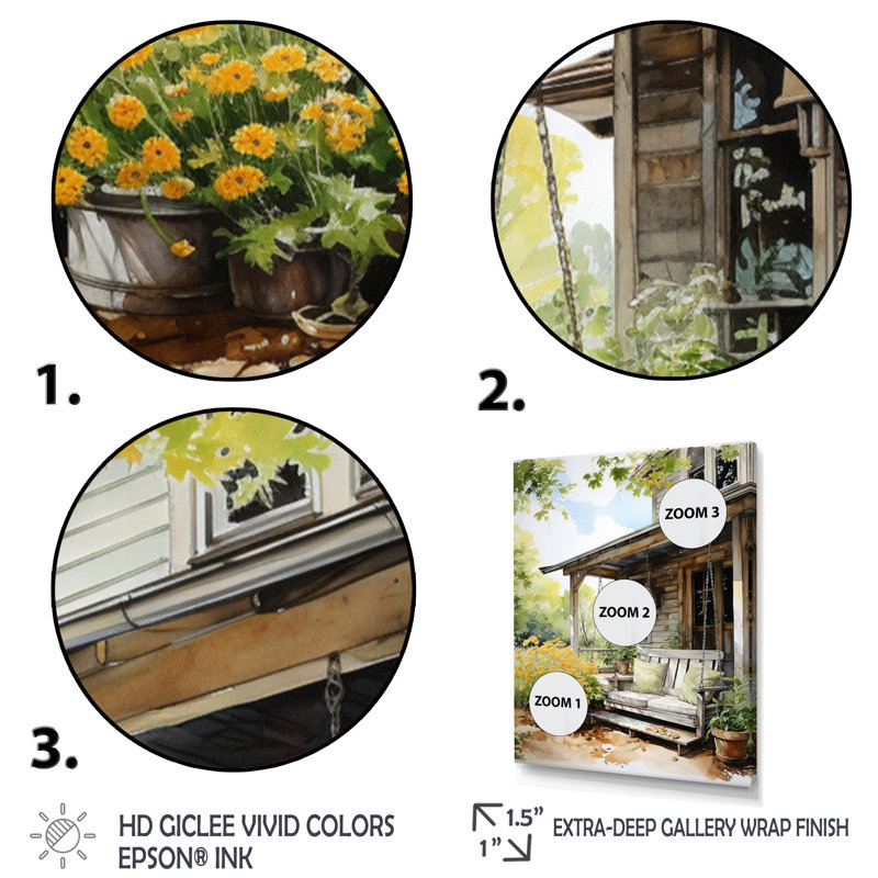 Farmhouse Gentle Breeze I - impressions sur toile, paysage et nature, H 44 po x l 34 po x P 1,5 po