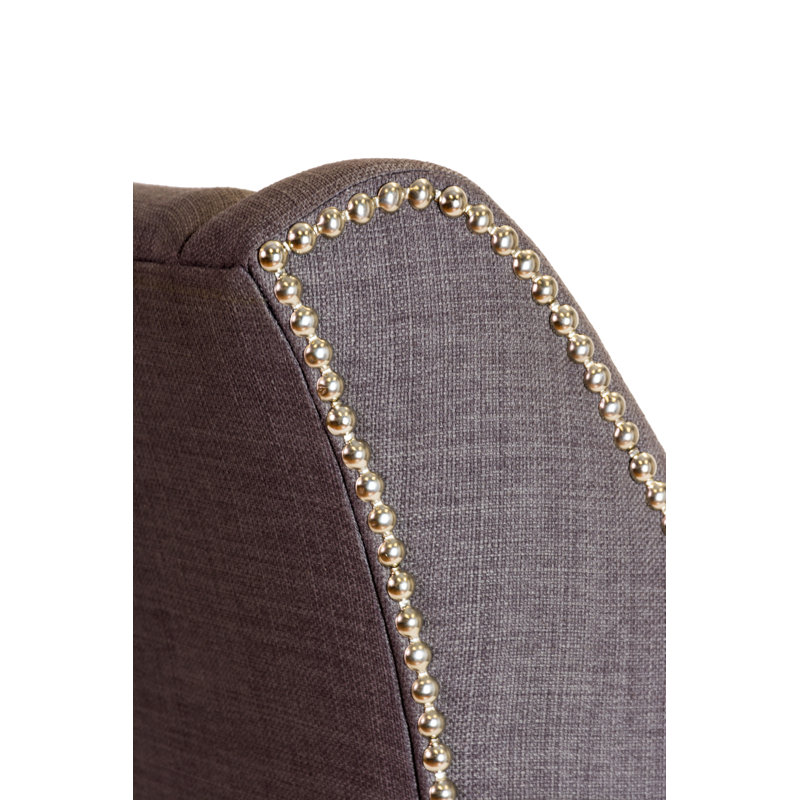 Earlston Upholstered Wingback Chair, Gray Reddish 100% Linen