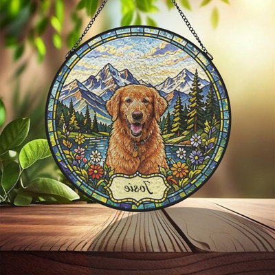 Vitrail Golden Retriever Mountain