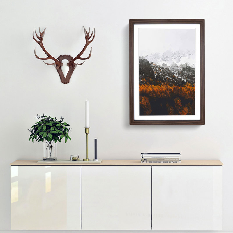 Orange Forest in Italy in Abstract - Picture Frame Graphic Art Print, 87cm H x 62cm W x 2cm D, Walnut Framed