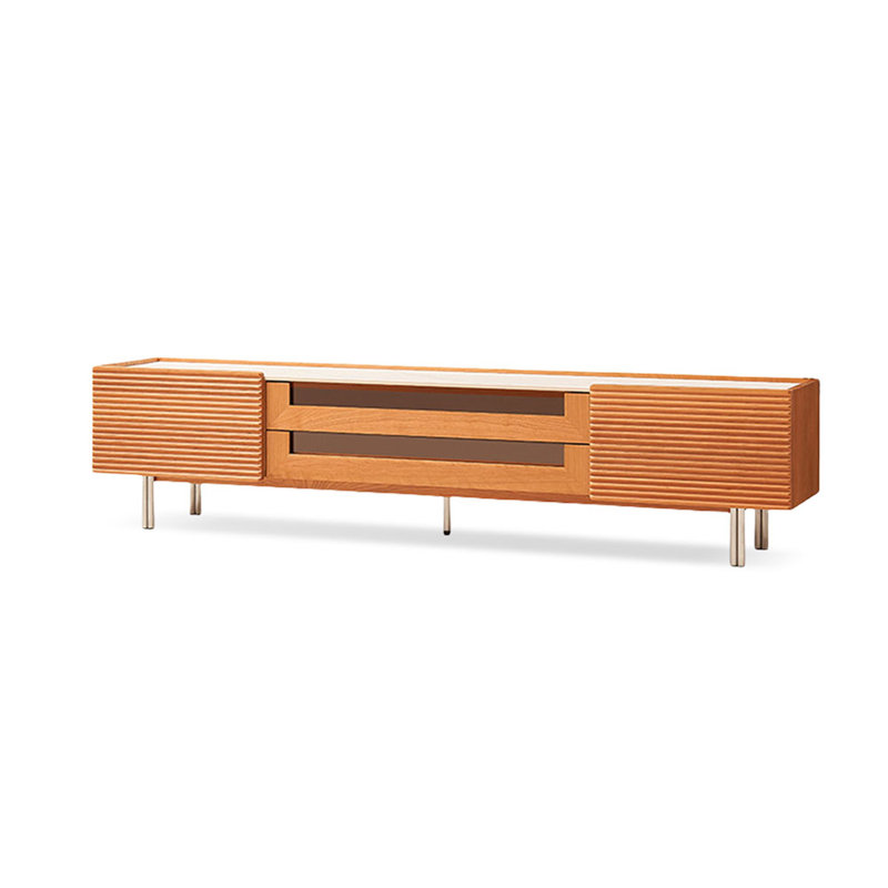 White+Brown Stone+Solid Wood TVStands, 78.74"