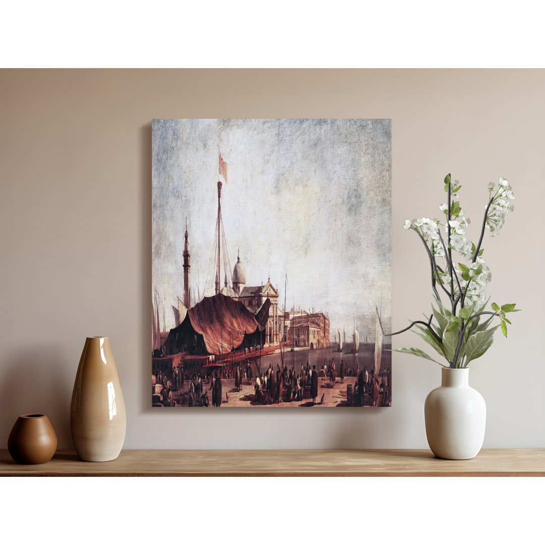 Venice Scene Canvas Wall Art, Canaletto Style, Gallery Wrapped Print, Archival Quality, Ready to Hang, Cityscape Painting, Statement Piece