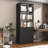 79"H 4-Door Glass Display Cabinet With Sensor Light For Home Or Office-254191034