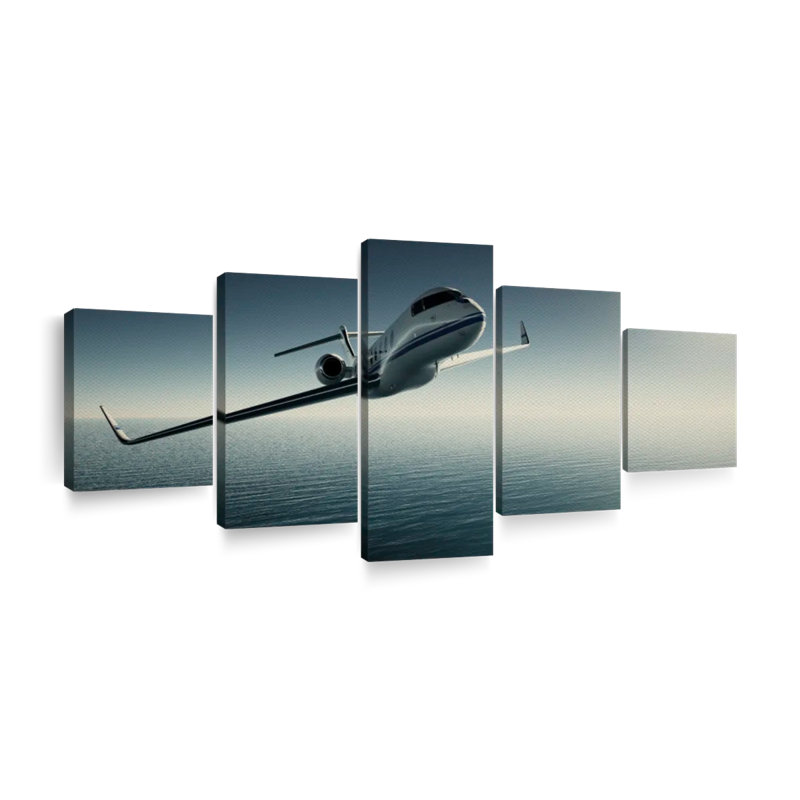 " Private Jet " 5 - Pieces, 24" H x 55" W x 1.25" D
