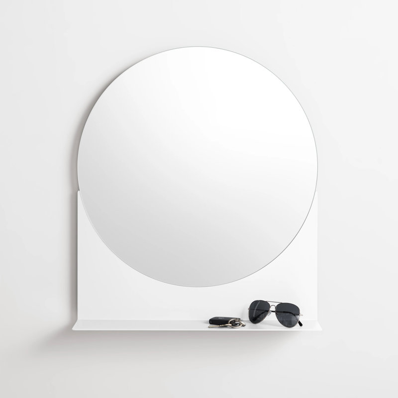 Glance Metal Wall Mirror, White