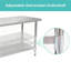 Table de travail en acier inoxydable avec tablette de rangement-120283582
