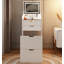 Coiffeuse et tabouret, ensemble de coiffeuse multifonctionnel 3-en-1, avec modes d'éclairage tricolore, miroir HD, deux tiroirs coulissants et tabouret de rangement caché-274722406