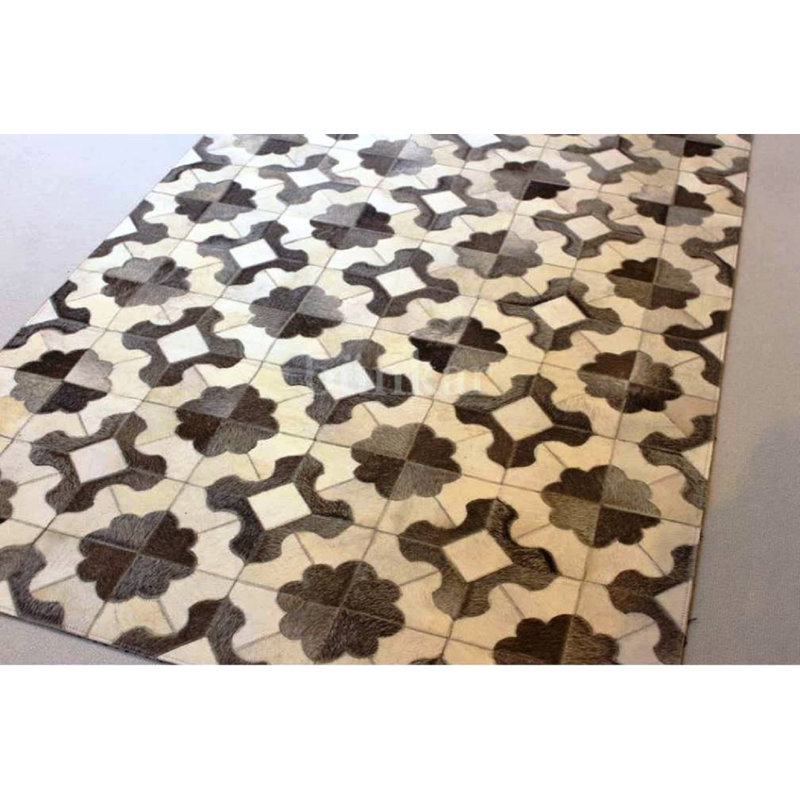 Mckinney Geometric Cowhide Area Rug, Rectangle 240 x 300 cm