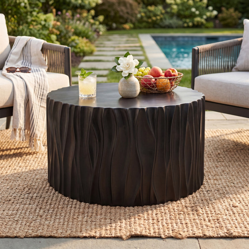 Table basse ronde noire MGO