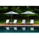 Barbados 29'' Outdoor Teak Chaise Lounge with Table