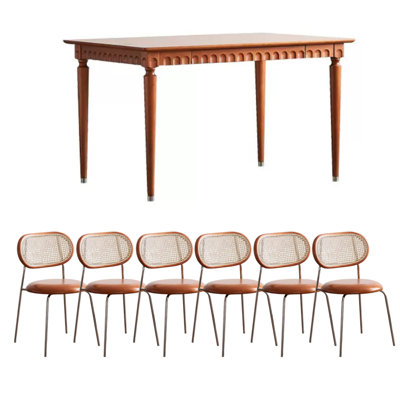 6 - Person Solid Wood Solid Wood Top Four Leg Dining Set