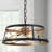 3-Light Black & Gold Drum Modern Industrial Chandelier with Sloped Ceiling Design