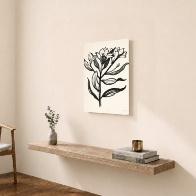 «Ink Flower I Cream» par Sara Zieve Miller - Impression sur toile