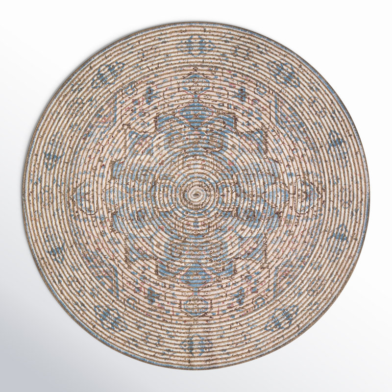 Oliva Flatweave Oriental Indoor Rug, Round 8' 