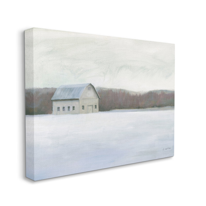 Winter Barn, H 24 po x l 30 po, Cadre gris