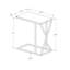 Table d'appoint, en forme de C, bout, côté, collation, salon, chambre à coucher, stratifié gris, métal noir, contemporain, moderne-2123026043