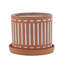 Pot décoratif décoratif en terre cuite pour l'extérieur et l'intérieur avec soucoupe pour la maison - Pots de fleurs pour le salon et le patio - ensemble de 2, 8 po, 6 po, orange et blanc-1052125972-1052125975