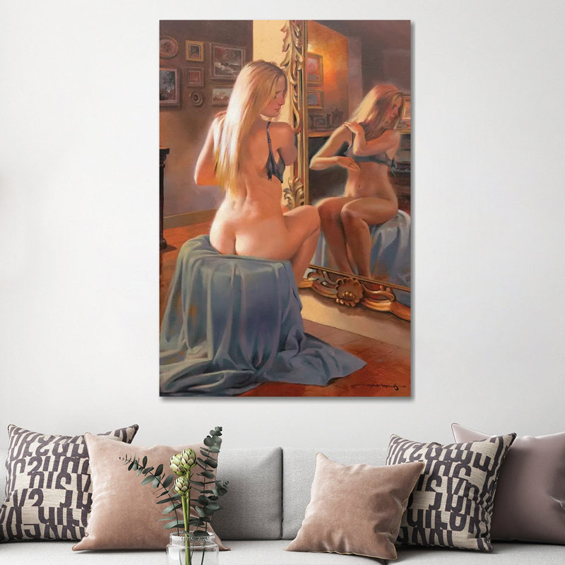 Mirror by Maher Morcos - Wrapped Canvas Painting, 152.5 cm H x 101.5 cm W