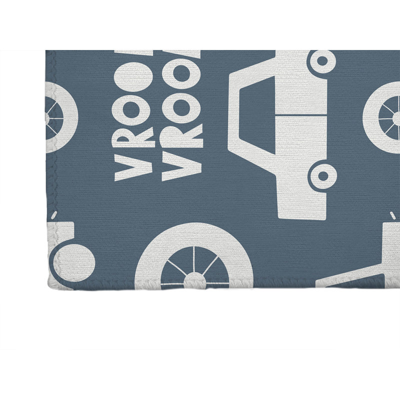 Vroom vroom Colorized Kids Play Mat, Blue, Rectangle 36" x 60"